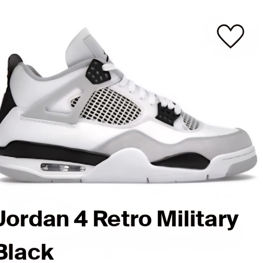 Jordan 4 Retro Military Black and White Sneakers